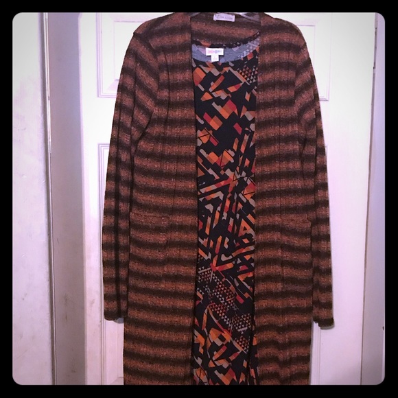 LuLaRoe Dresses & Skirts - 🧡Lularoe Carly with Stripped Cardigan🧡